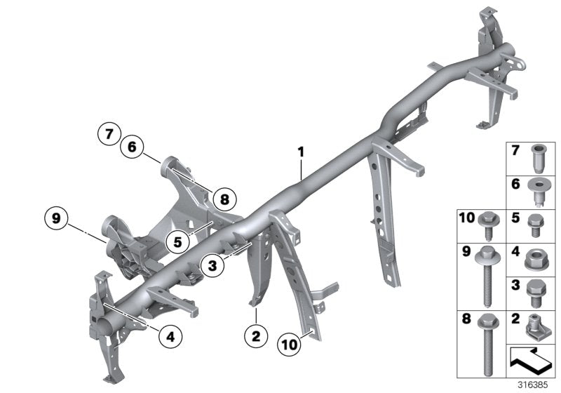 Genuine BMW 51459195221 Supporting Tube, Instrument Panel (Inc. 535d, 535dX & M5)
