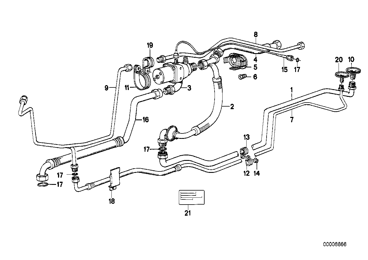 Genuine BMW 64501380308 E24 Tubing (Inc. M635CSi, 635CSi & 628CSi)