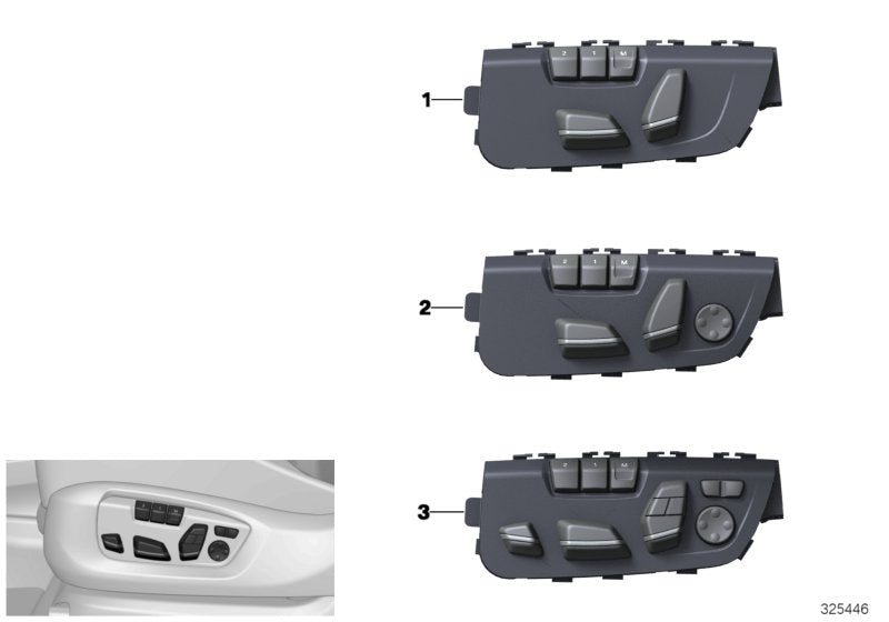 Genuine BMW 61319359815 F15 Seat Adjustment Switch, Left (Inc. X5)