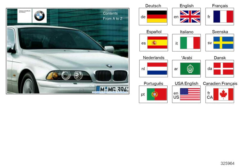 Genuine BMW 01410155072 E39 Owner's Handbook E39, E39/2 EN, MJ 2000 (Inc. 535i, 528i & 530d)