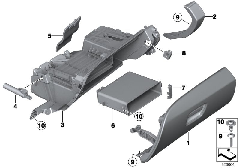 Genuine BMW 51168065754 Lid, Glove Box, Leather ARAGONBRAUN (Inc. M6)