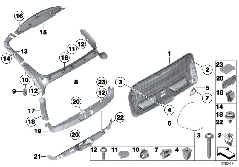 Genuine BMW 51497346018 Trim Panel, Trunk Lid, Center SCHWARZ (Inc. 550i, 528i & 550iX 4.4)