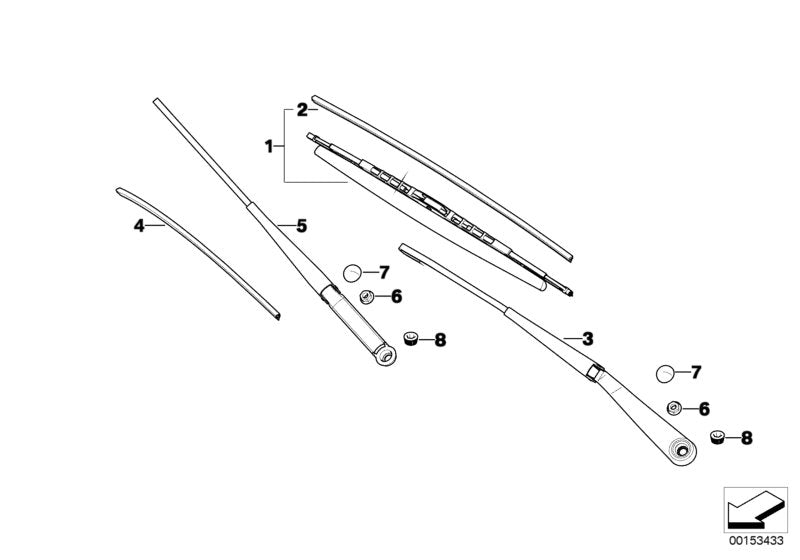 Genuine BMW 61612156543 E83 Set Of Wiper Blades (Inc. X3)