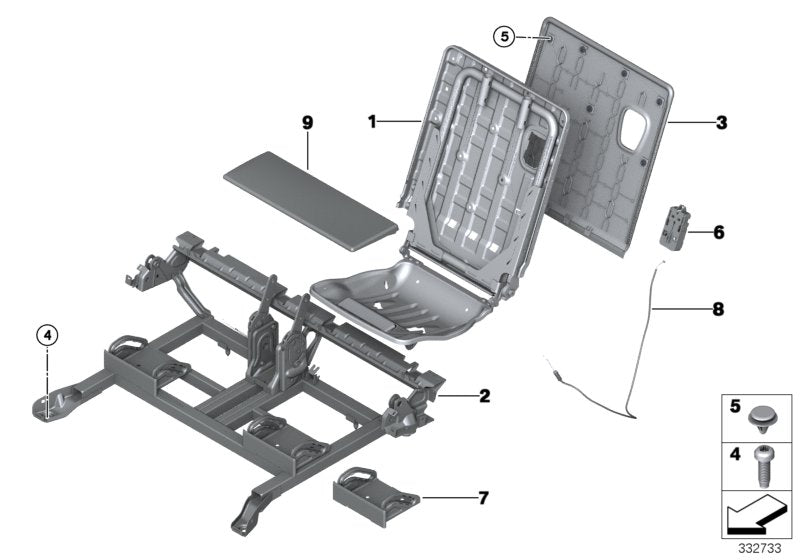 Genuine BMW 52307354109 F15 Trim Backrest, Left OYSTER (Inc. X5)