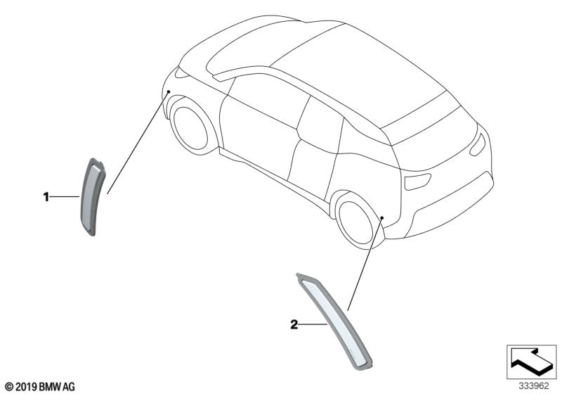 Genuine BMW 63147467478 Side Marker Light, Rear, Right (Inc. i3 120Ah Rex, i3s 120Ah & i3s 94Ah)