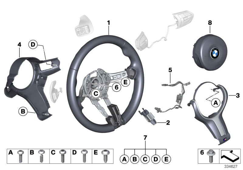 Genuine BMW 32308092206 Airbag Module, Driver'S Side