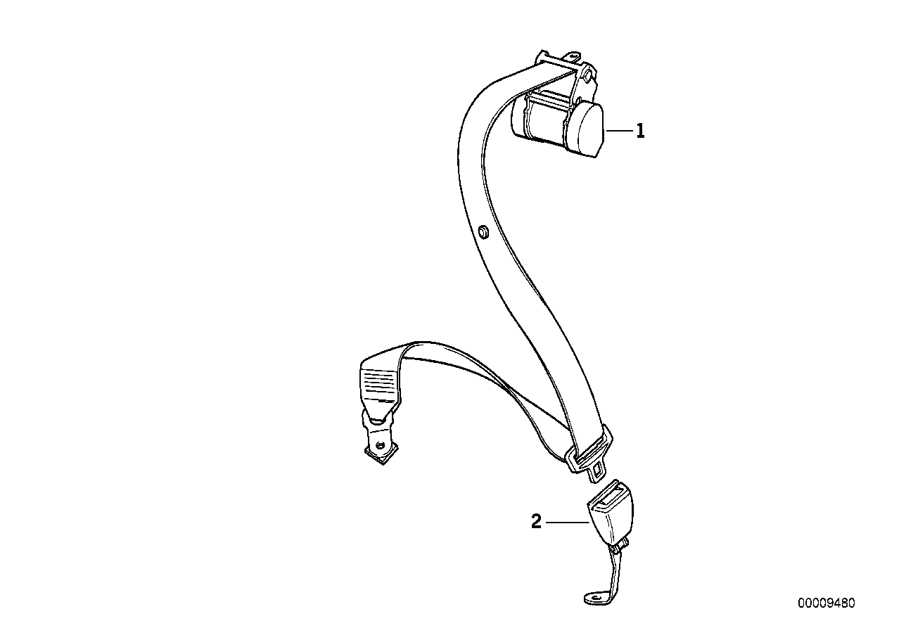 Genuine BMW 72118119127 E36 Lower Belt Rear Left (Inc. 325i, 320i & M3)