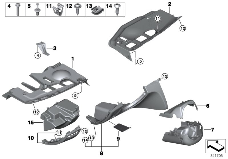 Genuine BMW 61316950262 E87 E84 E91 Trim Panel, Steering Column, Bottom (Inc. Z4 23i, Z4 30i & 320si)
