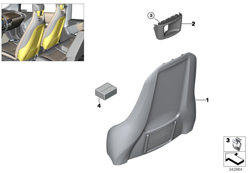 Genuine BMW 52107304228 I12 Cover, Release Right (Inc. i3 120Ah Rex, i3s 120Ah & i3s 94Ah)