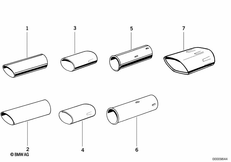 Genuine BMW 82119401152 Tailpipe Tip, Chrome 79X68 MM