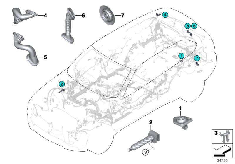 Genuine BMW 61138715694 G05 Grommet, Trunk Lid, Right (Inc. X5)