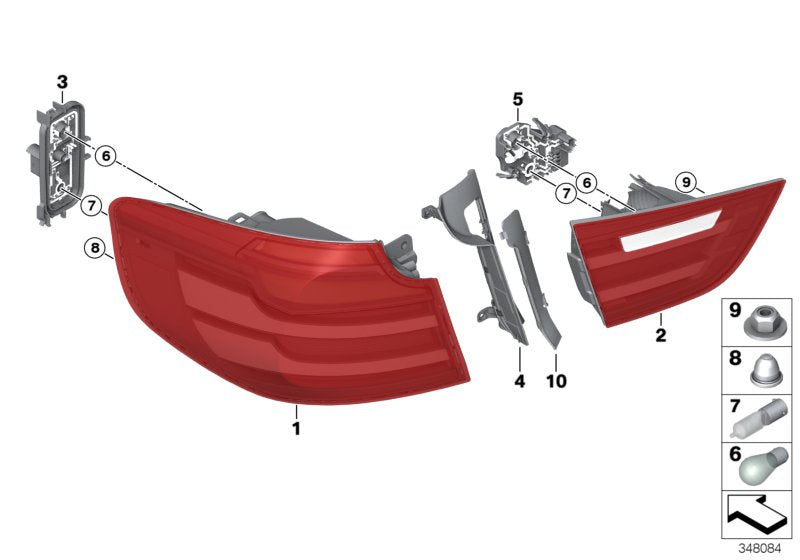 Genuine BMW 63217366075 Bulb Socket,Rear Light In Trunk Lid,Left (Inc. 328iX, 328i & 335dX)
