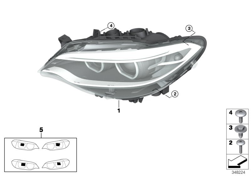 Genuine BMW 63117388929 Bi-Xenon Headlight, Left