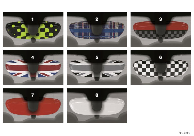 Genuine BMW 51162353709 Inside Rearview Mirror Cap UNION JACK (Inc. Cooper S ALL4, Cooper S & JCW)