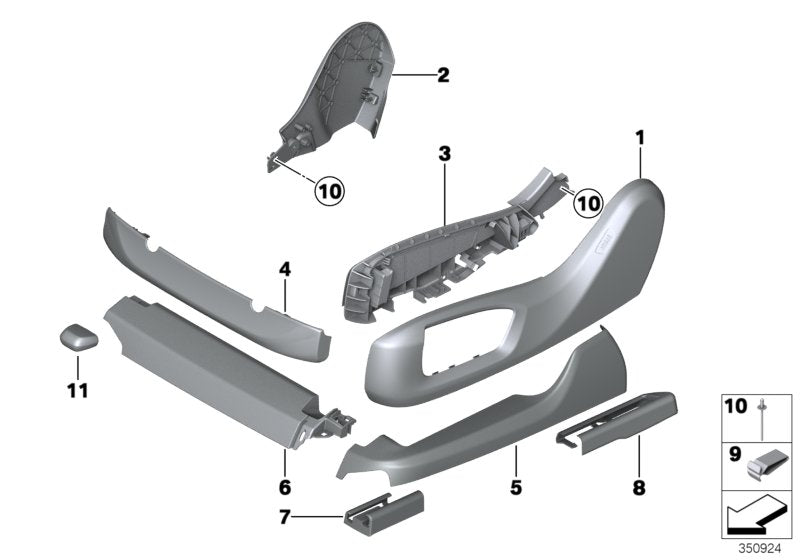 Genuine BMW 52107497993 G05 G07 Finisher, Upper Rail, Exterior, Left SCHWARZ (Inc. X7)