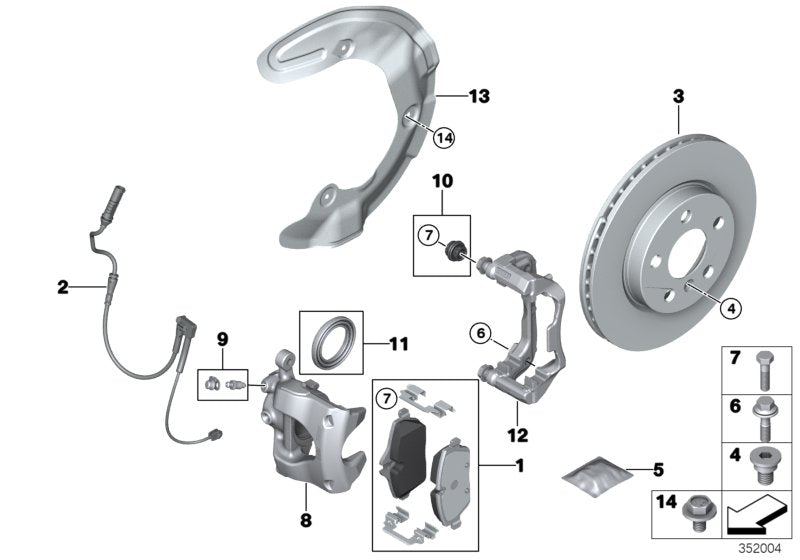 Genuine BMW 34116860263 F39 Caliper Housing Left (Inc. One, X1 16d & 218i)