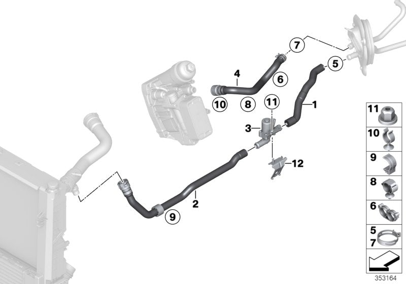 Genuine BMW 64217853727 F21 Hose F Radiator And Engine Return (Inc. M235iX, M135iX & M2)