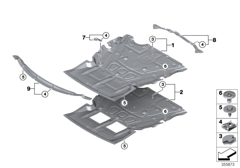 Genuine BMW 51757262626 Support, Engine Bay Shield, Rear