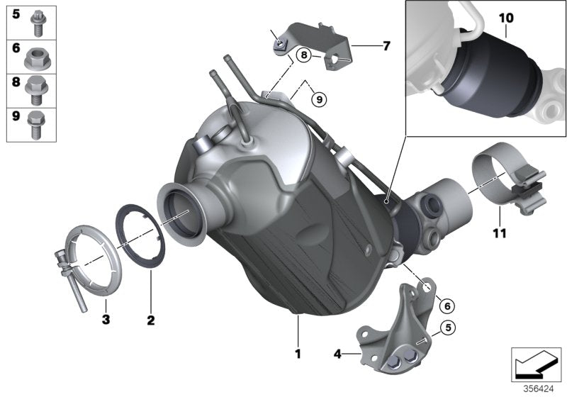 Genuine BMW 18308573798 F15 Exch Catalytic Converter Close To Engine EU3 (Inc. X5)