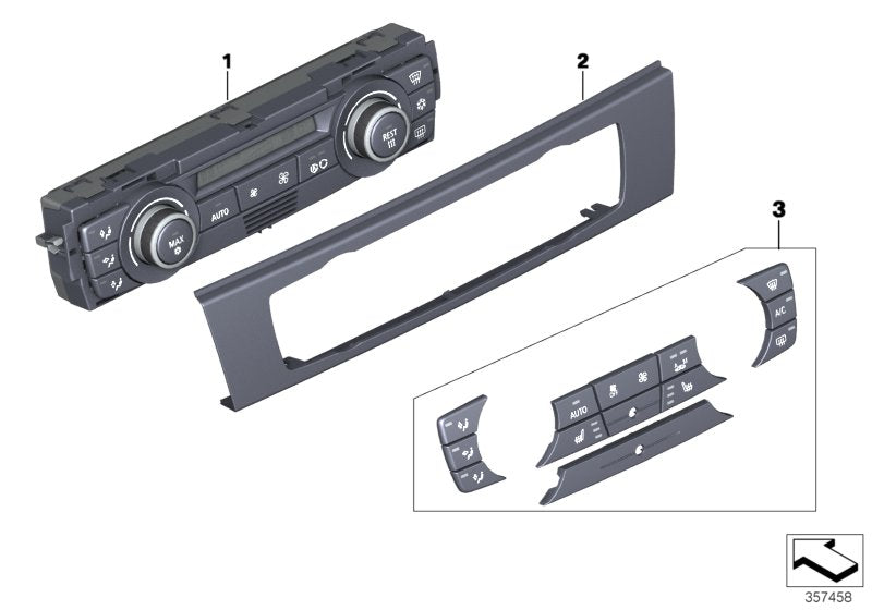 Genuine BMW 64119292267 E93 E92 Automatic Air Conditioning Control CHROM PEARLGREY (Inc. 320d, 335i & 330xd)