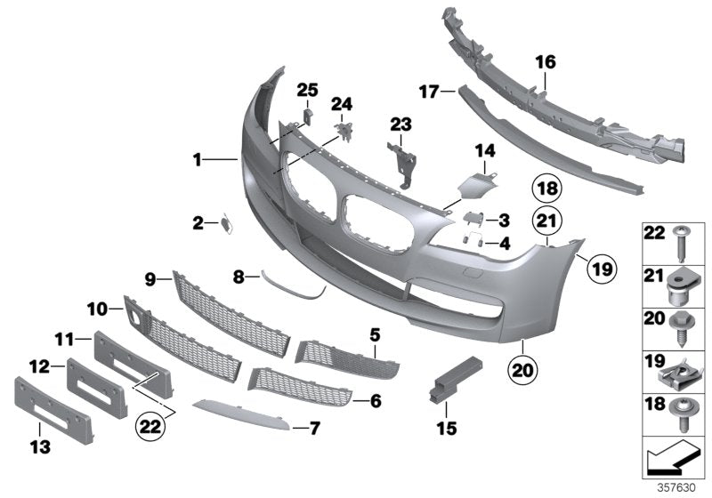 Genuine BMW 51117903818 Deformation Element, Front Lower Right M (Inc. 760i & 760Li)
