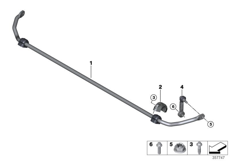 Genuine BMW 33506862203 Stabilizer Support (Inc. 228iX, 118i & Cooper SD)