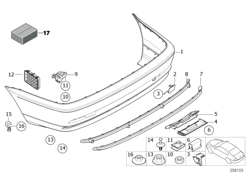 Genuine BMW 51128244380 E46 Trailer Hitch Flap, Prime-Coated (Inc. 325Ci, 318Ci & 323Ci)
