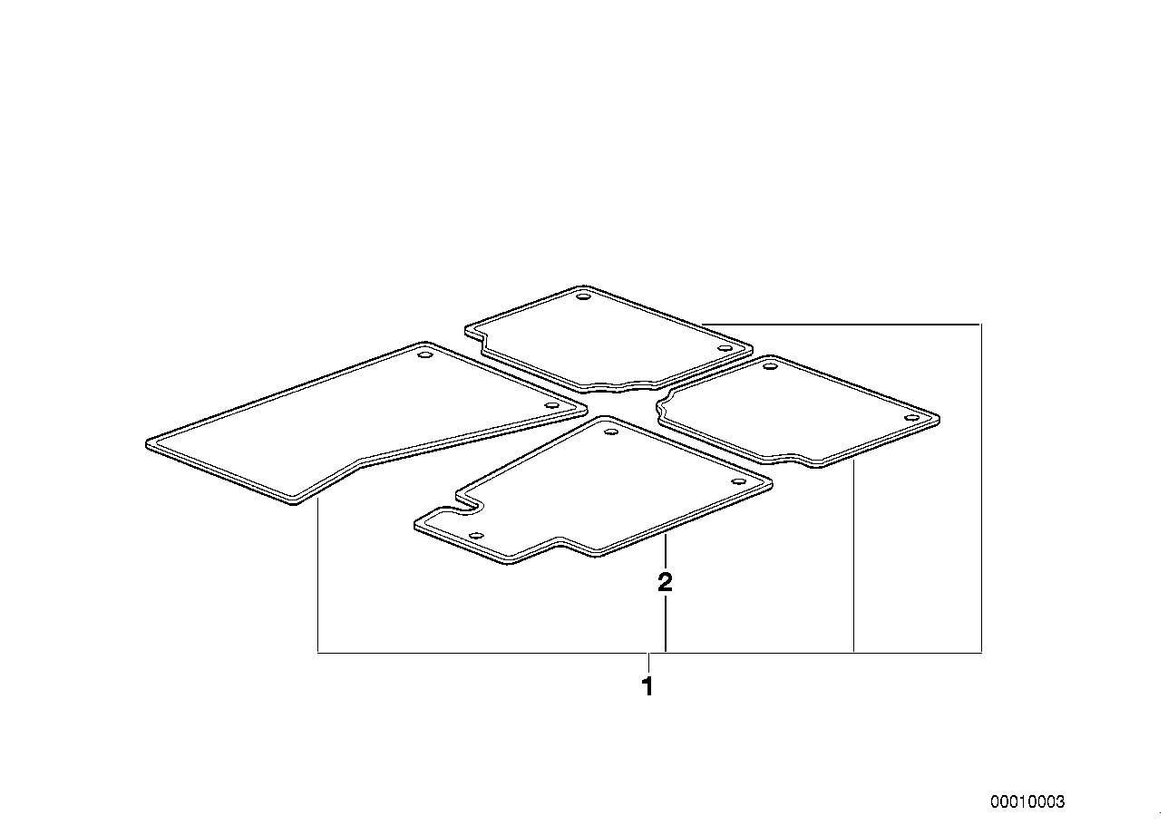 Genuine BMW 82549402277 E36 Set Of Floor Mats Velours ANTHRAZIT (Inc. 316i, 325td & M3)