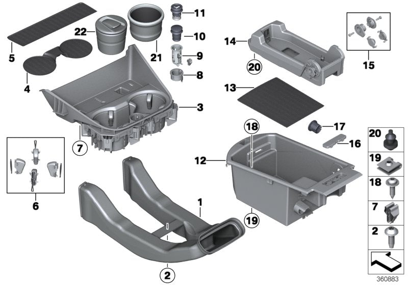 Genuine BMW 51169200879 F25 Rubber Insert, Cup Holder (Inc. X3)