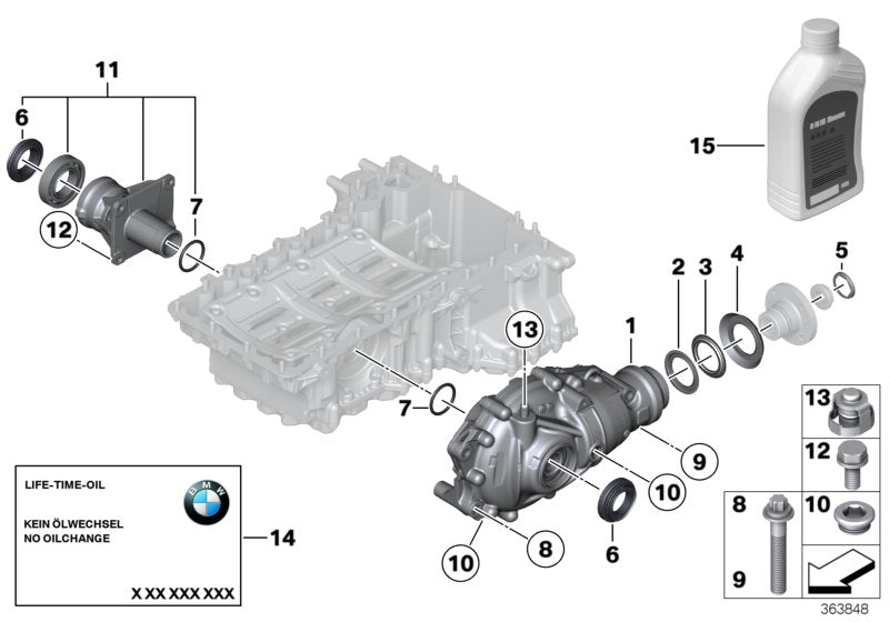 Genuine BMW 31508619487 At-Front Differential I=3,23 (Inc. 745LeX, 420dX & 535iX)