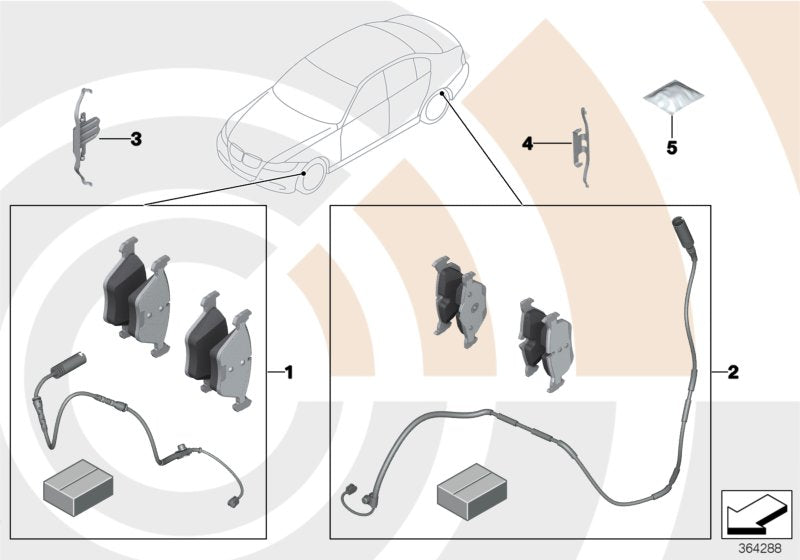 Genuine BMW 34212468437 Set Of Brake Pads With Wear Sensors VALUE LINE (Inc. 328iX, 335i & 340i)