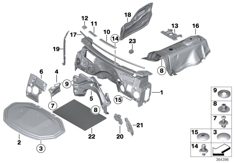 Genuine BMW 51487263242 F25 F26 Noise Insulation, Firewall On Right (Inc. X3)