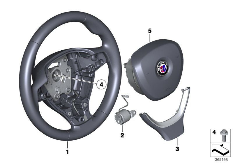 Genuine BMW 32307987501 Airbag Module, Driver's Side SCHWARZ (Inc. Alpina B6)