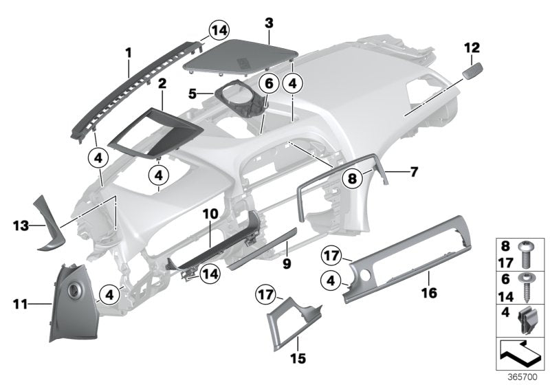 Genuine BMW 51459197490 Cover, Center Speaker (Inc. 650i, 640iX & 650iX 4.0)
