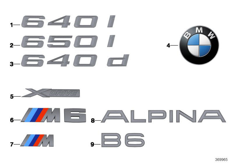 Genuine BMW 51148060405 Label - M6 -
