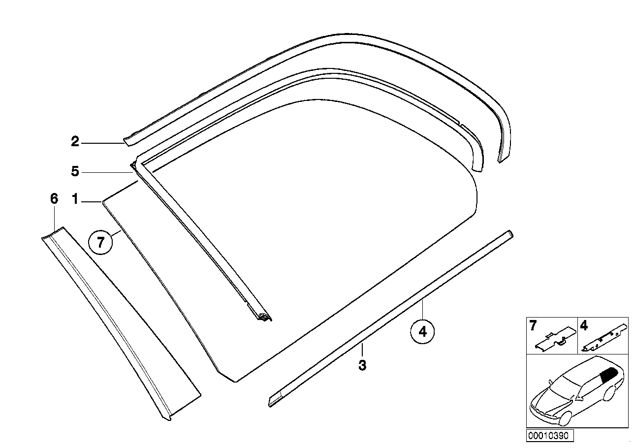 Genuine BMW 51368205824 E39 Right Rear Moulding CHROM (Inc. 530d, 528i & 523i)