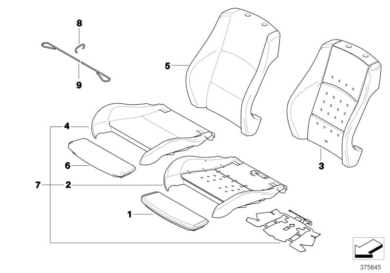 Genuine BMW 52109145667 E88 Seat Cover Leather LEMON (Inc. 128i & 135i)