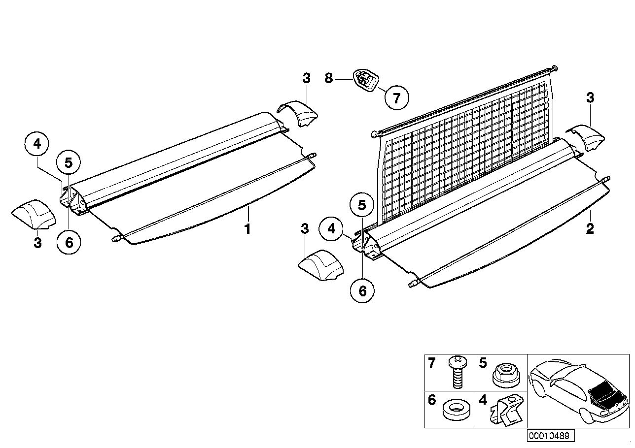 Genuine BMW 51478400134 E36 Roller Blind SCHWARZ (Inc. Z3 3.0i, Z3 2.8 & Z3 M)