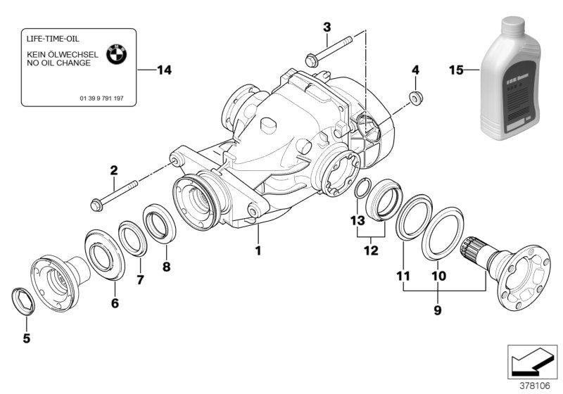 Genuine BMW 33107510656 E53 Exch. Final Drive I=4,10 (Inc. X5 3.0i)