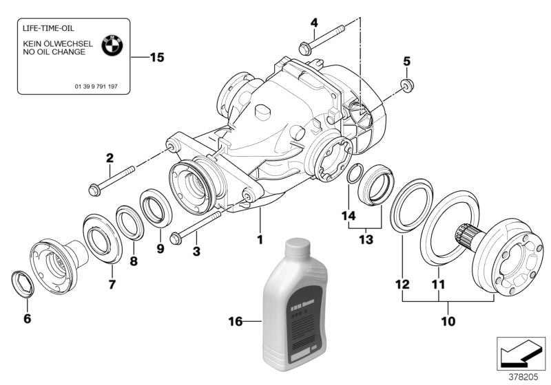 Genuine BMW 33107539902 E60 Exch. Final Drive I=3,38 (Inc. 545i, 540i & 550i)