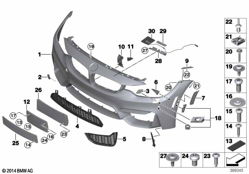 Genuine BMW 51118054301 Grill, Air Intake, Open, Left