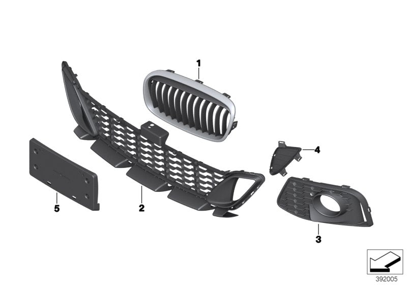 Genuine BMW 51118064228 F46 Grill, Side, Open, Left (Inc. 220d, 225xe & 220i)