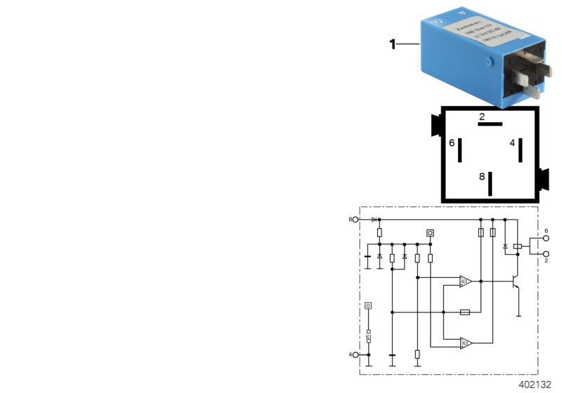 Genuine BMW 61358363456 E36 Relay For Fan Engagement Delay (Inc. M3, 325is & 316i)