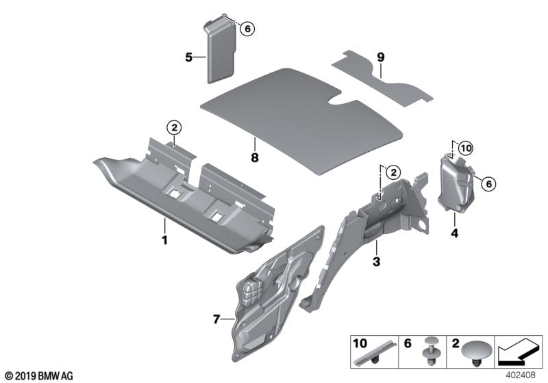 Genuine BMW 51486952704 E70 Sound Insulating Roof Rear (Inc. X5)