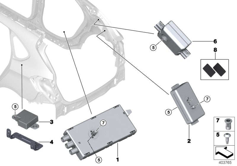 Genuine BMW 65209286370 Antenna Amplifier Am/Fm AM/FM1/FM2 (Inc. 220dX, 218d & 214d)
