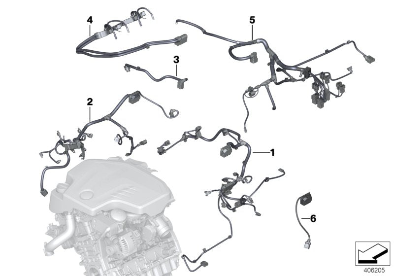 Genuine BMW 12518645492 Wiring Harness, Eng. Sensoric Module 1 (Inc. 428i, 528i & 320i)
