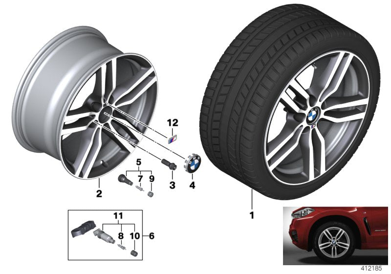 Genuine BMW 36117849630 F16 Light Alloy Rim Ferricgrey 10JX19 ET:21 (Inc. X6)