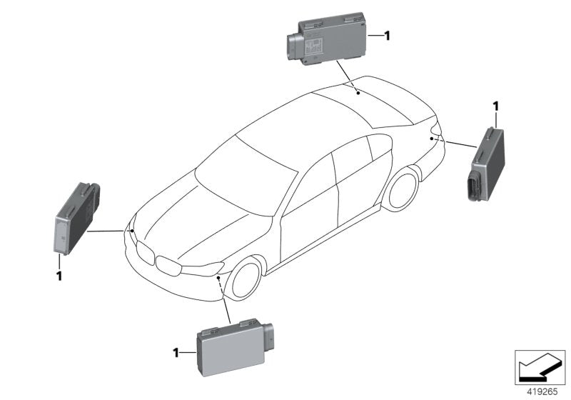 Genuine BMW 66326893736 G07 G05 RR31 Radar Sensor, Close Range SRR-01 (Inc. X7 50iX, M850iX & Cullinan)