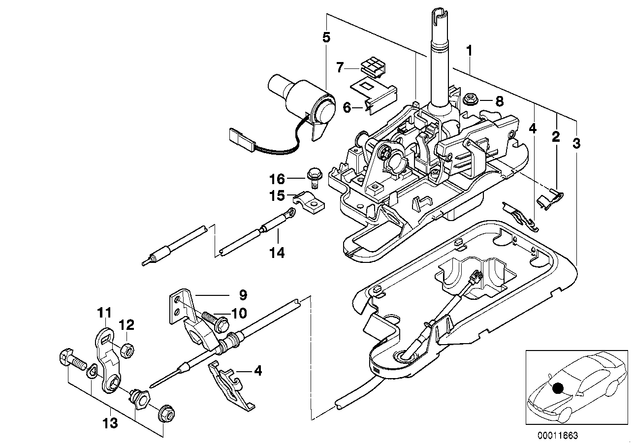 Genuine BMW 25161422490 E31 Gearshift Steptronic (Inc. 840Ci)