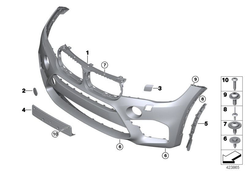 Genuine BMW 51118066734 Trim Cover, Bumper, Primed, Front US/PMA (Inc. X5 M)